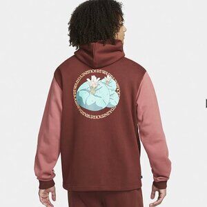 Nike Kyrie Basketball Oversized Pullover Hooded Sweatshirt-XXL-Marron/Mauve